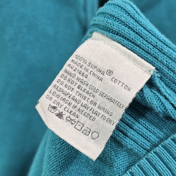 Foxcroft Sweater Womens XXL 2XL Blue Quarter Half Zip Pullover Cotton Mock - Picture 9 of 11